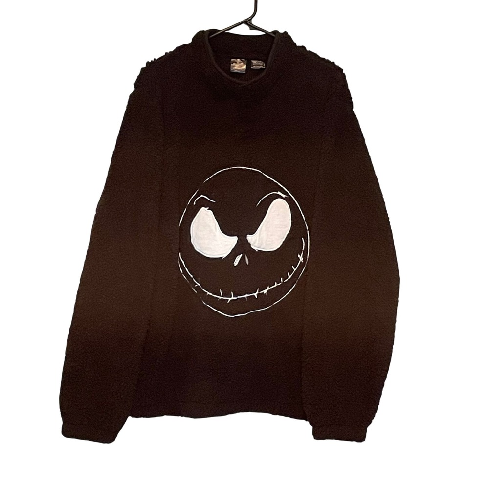 Disney Nightmare Before Christmas Jack Skellington Sherpa Fleece Pullover XL